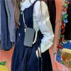 Long-sleeve Plain Blouse / Sleeveless Heart Button Midi Dress