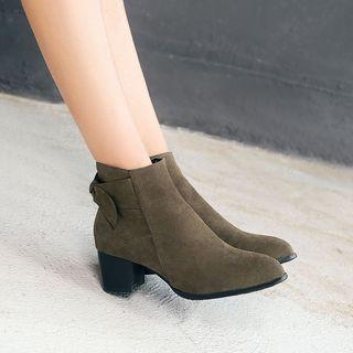 Knot Back Chunky-heel Ankle Boots