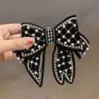 Faux Pearl Bow Hair Clip 1 Pc - Black - One Size