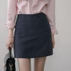 Inset Shorts Pinstriped Mini Skirt
