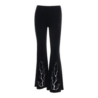 Lightning Print Boot-cut Pants