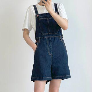 Denim Wide-leg Jumper Shorts Denim Blue - One Size