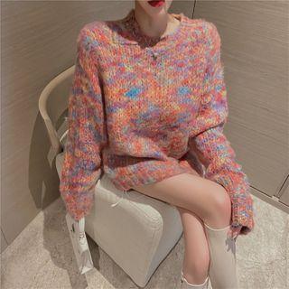 Melange Sweater Yellow & Blue & Red - One Size
