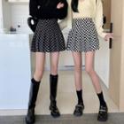 Checkerboard Pleated Skirt