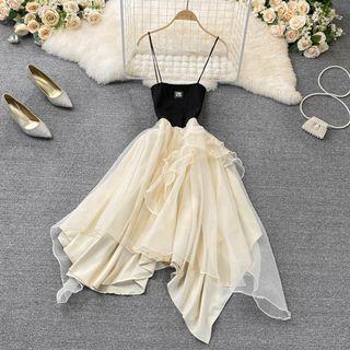 Color Block Asymmetrical Dress