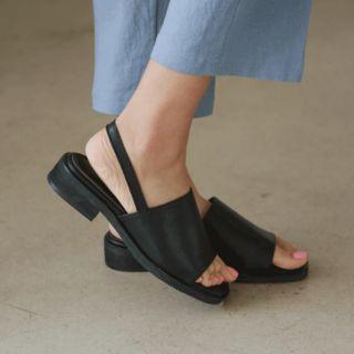 Sling-back Genuine-leather Sandals