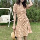Plaid A-line Dress As Shown In Figure - One Size
