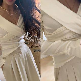 Fold-over Knotted Top Ivory - One Size