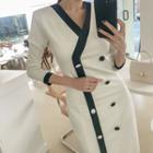 Double-breasted Slim Fit Coatdress