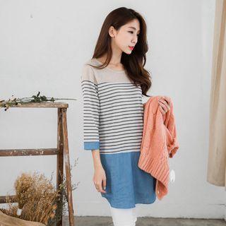 Panel 3/4-sleeve Dress