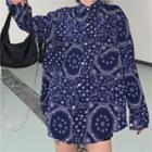 Printed Shirt Sapphire Blue - One Size