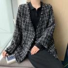 Tweed Jacket / Plain Knit Dress
