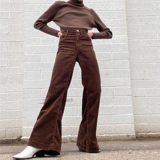 Corduroy High Waist Boot Cut Pants