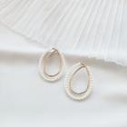 Beaded Ear Stud 925 Sterling Silver - White - One Size