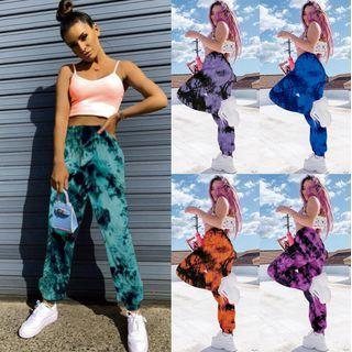 High-waist Tie-dyed Sweatpants