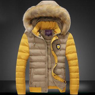 Faux Fur Trim Detachable Hood Padded Jacket