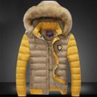 Faux Fur Trim Detachable Hood Padded Jacket