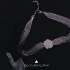 Rose Ribbon Choker White - One Size