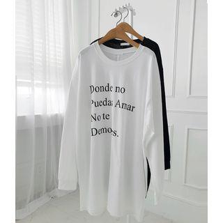 Lettered Striped T-shirt Dress