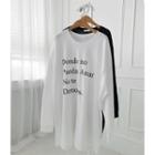 Lettered Striped T-shirt Dress