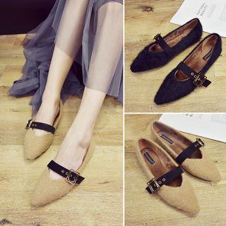 Pointy Toe Furry Flats