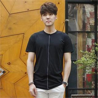Crew-neck Contrast-trim T-shirt