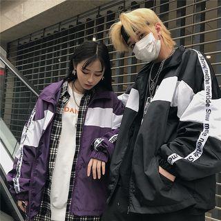 Letter Tape Zip Jacket