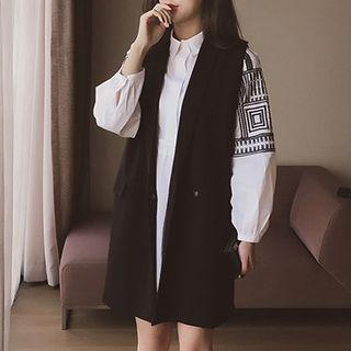 Snap Button Long Vest