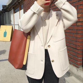 Single Breast Plain Woolen Blazer