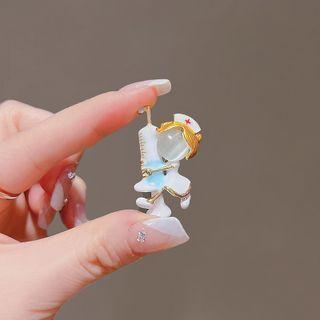 Cartoon Nurse Alloy Brooch Gold - One Size