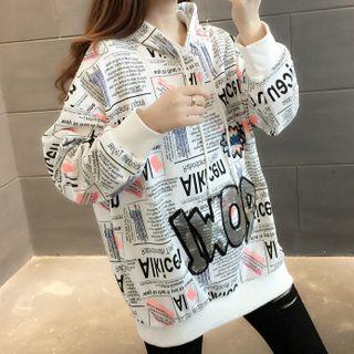 Lettering Sequined Oversize Hoodie
