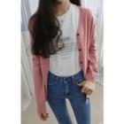 Petite Size V-neck Textured Cardigan