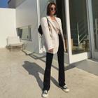 Single-breasted Faux-leather Blazer