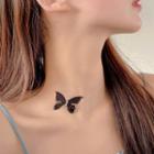 Butterfly Necklace 1 Pc - Butterfly - Black - One Size
