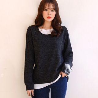 Layered Brushed-fleece T-shirt