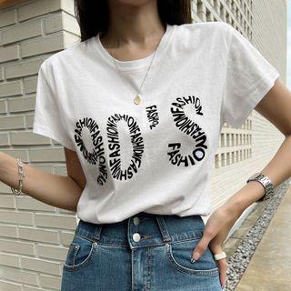 90s Letter Print T-shirt