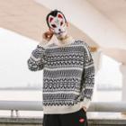 Semi High-neck Pattern Sweater