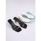Square-toe Transparent-strap Stilettos