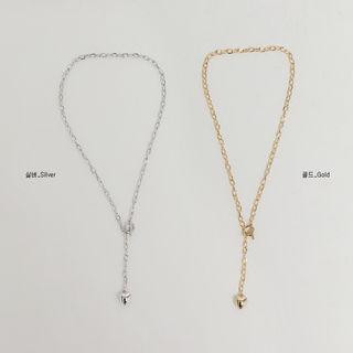 Heart Chain Lariat Necklace