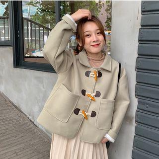 Toggle Jacket / Accordion Pleat Midi Skirt