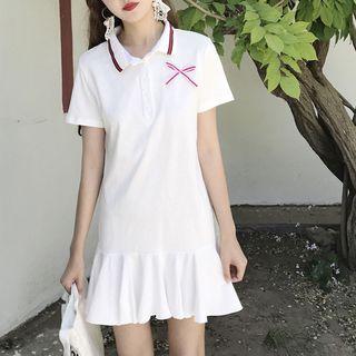 Ruffle Hem Polo Dress