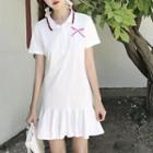 Ruffle Hem Polo Dress