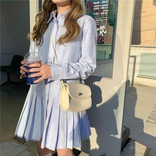 Set: Pleated Shirtdress + Check Blazer