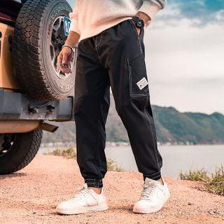 Applique Contrast Trim Pants