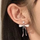 Ribbon Bow Earring 1 Pair - 925 Silver Needle - As Shown In Figure - One Size