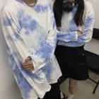 Couple Matching Dye Print Long-sleeve T-shirt