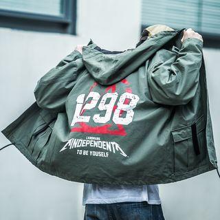 Hooded Printed Zip-up Parka