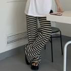 Striped Wide Leg Pants 1232 - Pants - Stripes - Black & White - One Size