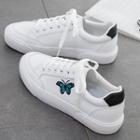 Butterfly Embroidered Lace Up Sneakers