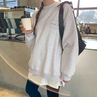 Letter Oversize M Lange Sweatshirt Melange White - One Size